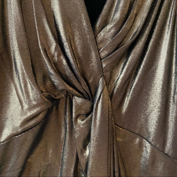 New SAINT LAURENT gold Metallic Mini Dress - Picture 4 of 8